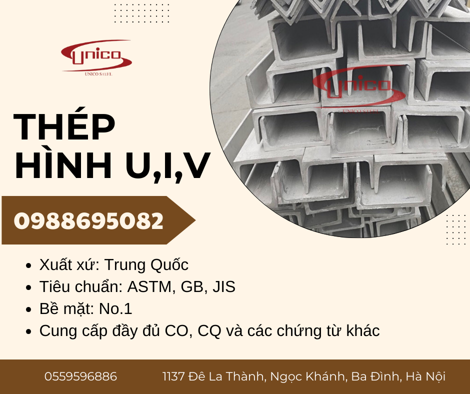 Thép hình U,I,V SS400/Q235B - Unico Steel